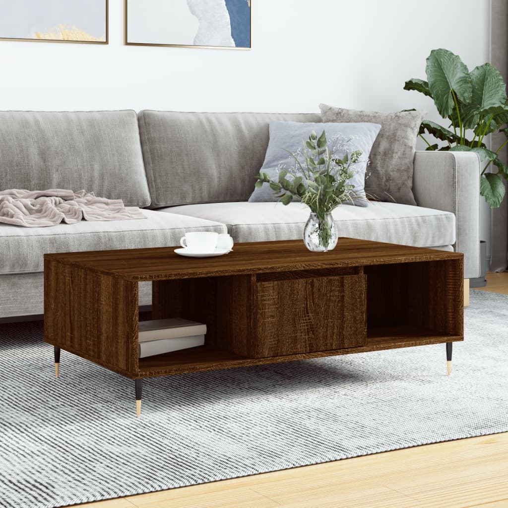 Couchtisch Braun Eichen-Optik 104x60x35 cm Holzwerkstoff