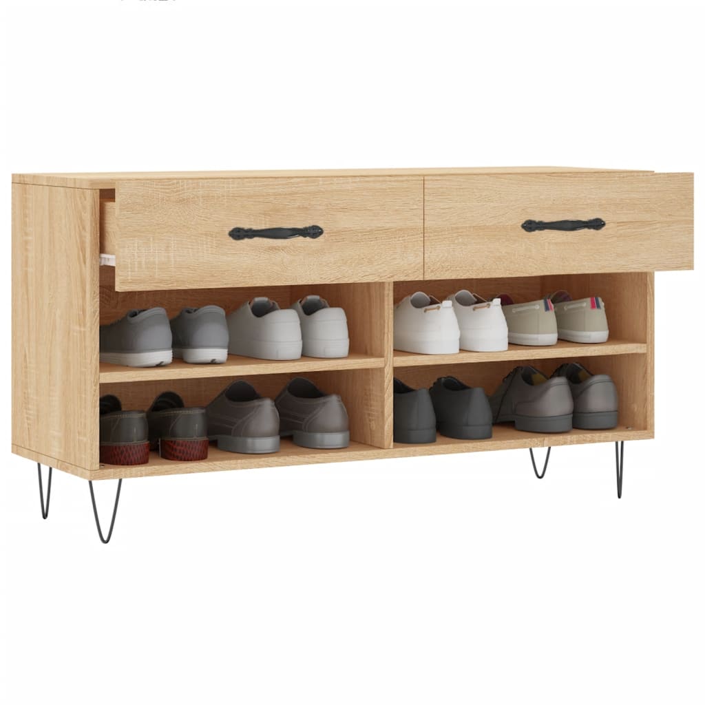 Schuhbank Sonoma-Eiche 102x35x55 cm Holzwerkstoff