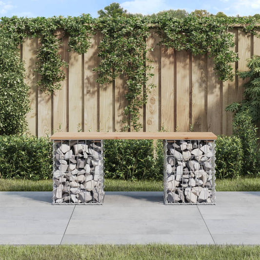 Gartenbank aus Gabionen 103x31x42 cm Massivholz Kiefer