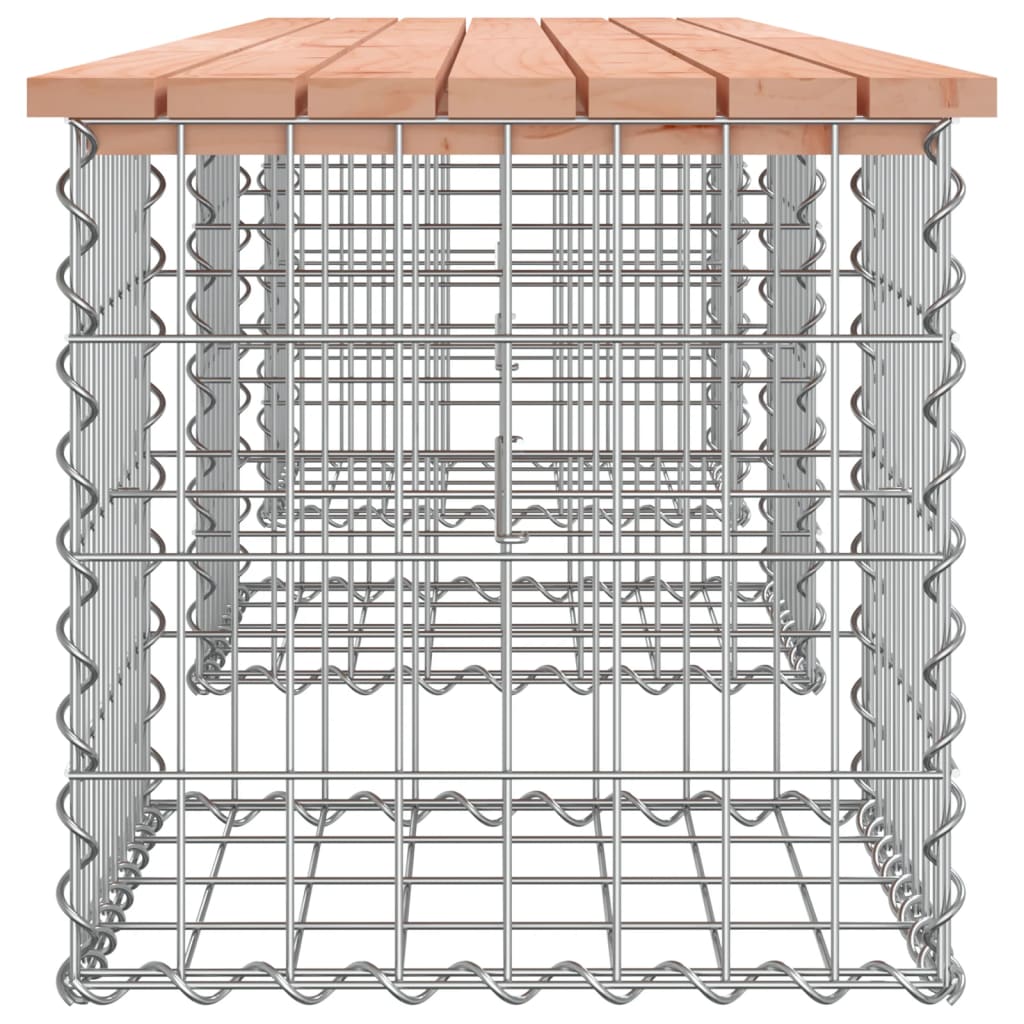 Gartenbank aus Gabionen 203x44x42 cm Massivholz Douglasie