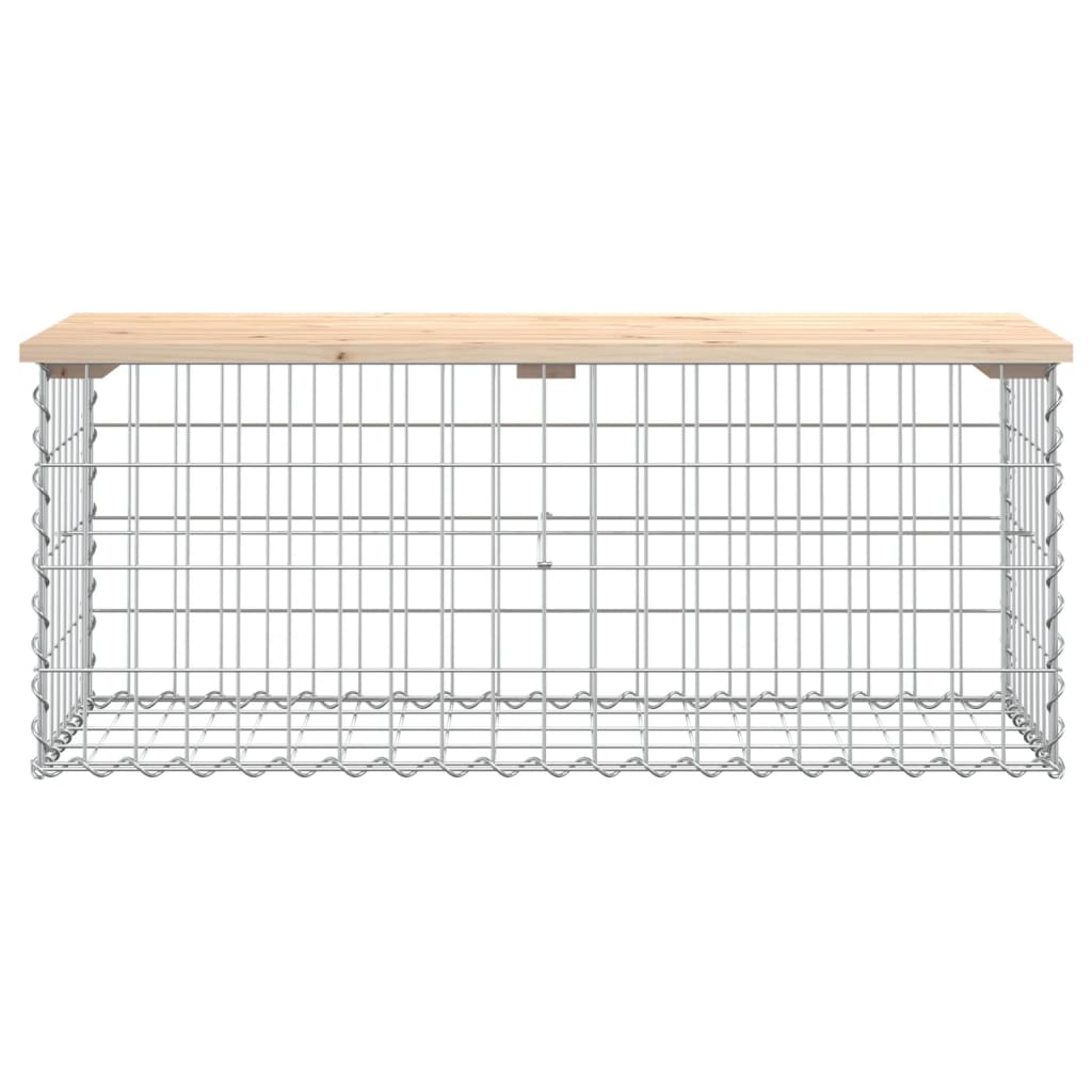 Gartenbank aus Gabionen 103x44x42 cm Massivholz Kiefer