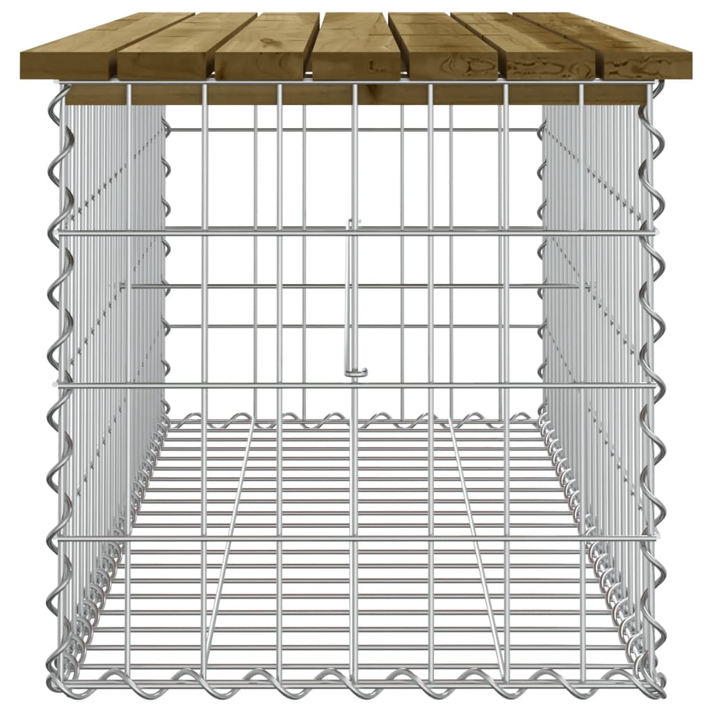 Gartenbank aus Gabionen 103x44x42 cm Kiefernholz Imprägniert