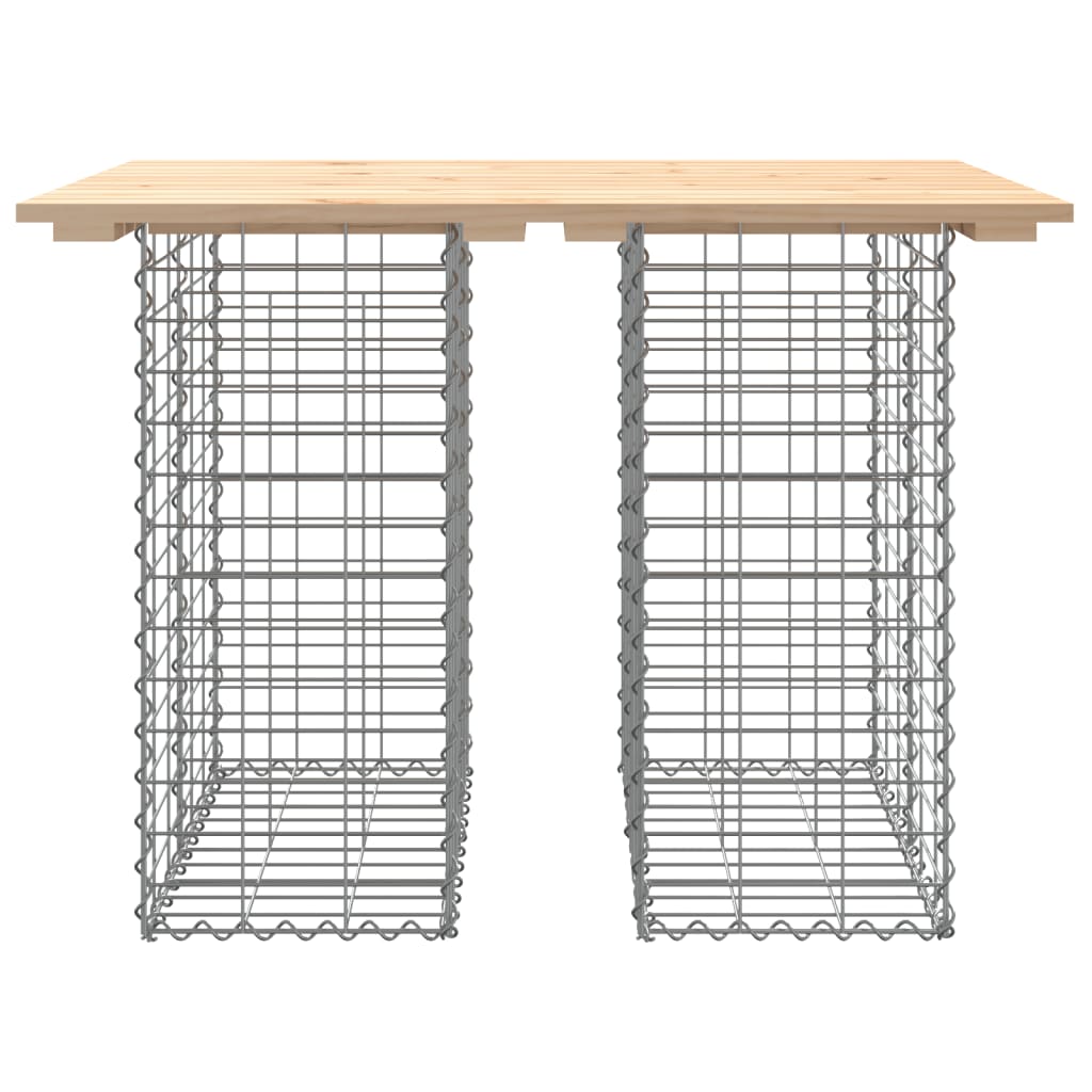 Gartenbank aus Gabionen 100x70x72 cm Massivholz Kiefer