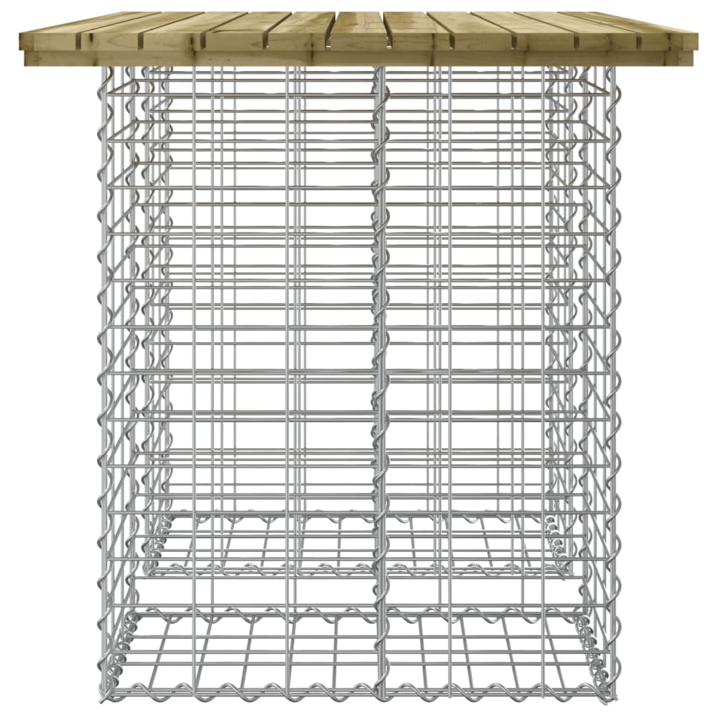 Gartenbank aus Gabionen 100x70x72 cm Kiefernholz Imprägniert