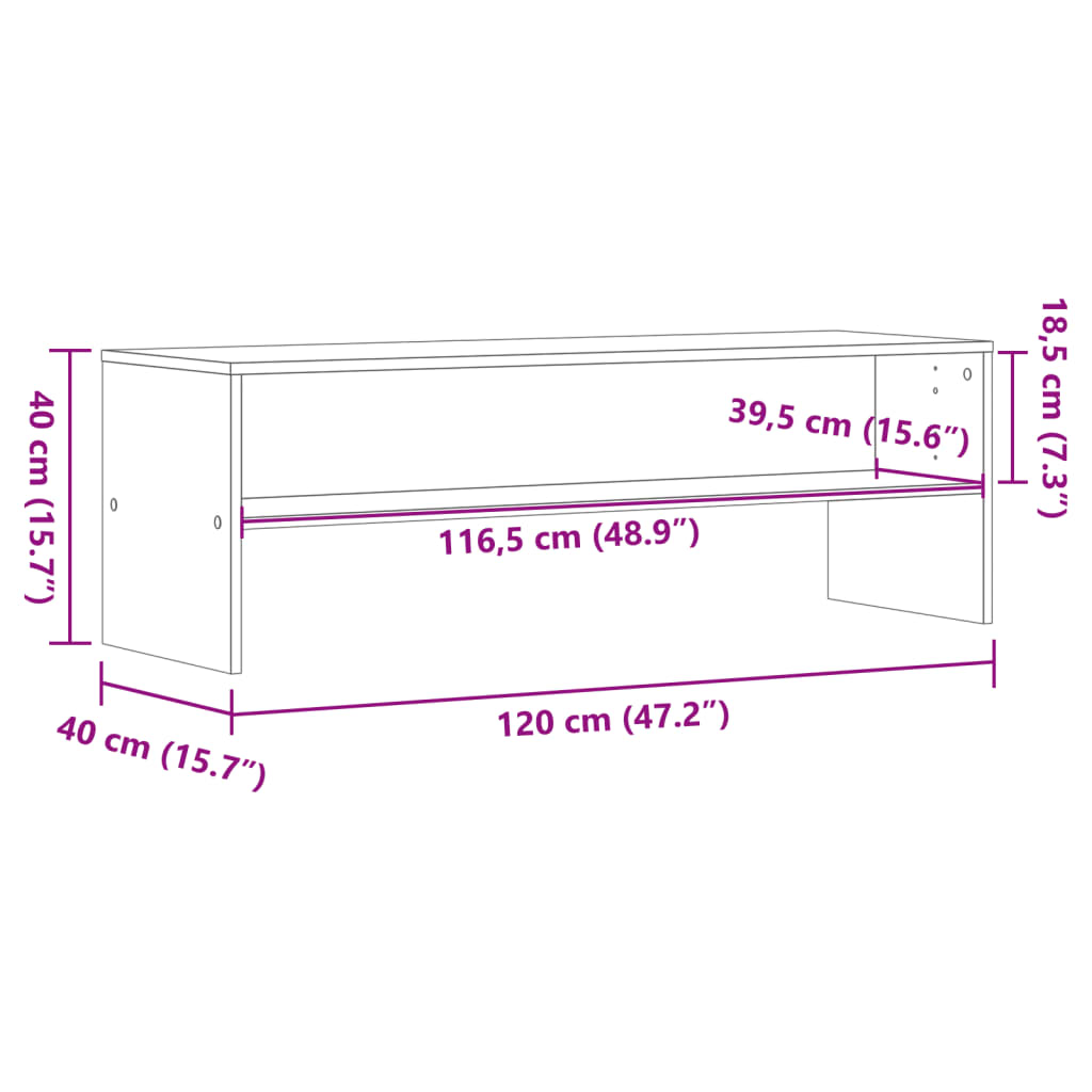 TV-Schrank Räuchereiche 120x40x40 cm Holzwerkstoff