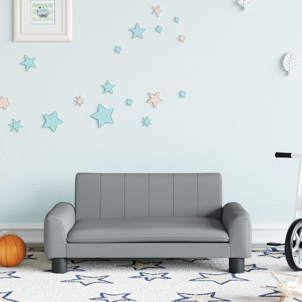 Kindersofa Hellgrau 70x45x30 cm Stoff