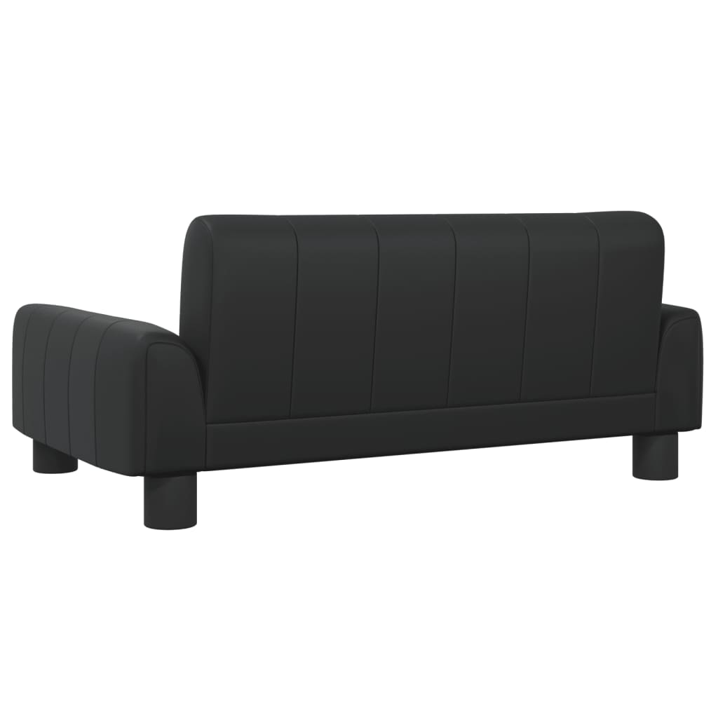 Kindersofa Schwarz 70x45x30 cm Kunstleder