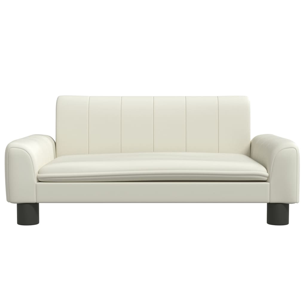 Kindersofa Creme 70x45x30 cm Kunstleder