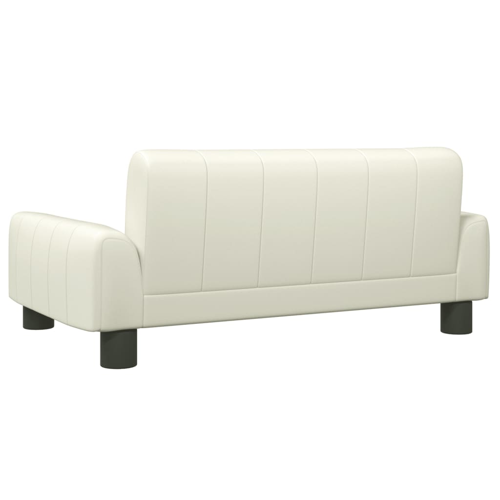 Kindersofa Creme 70x45x30 cm Kunstleder