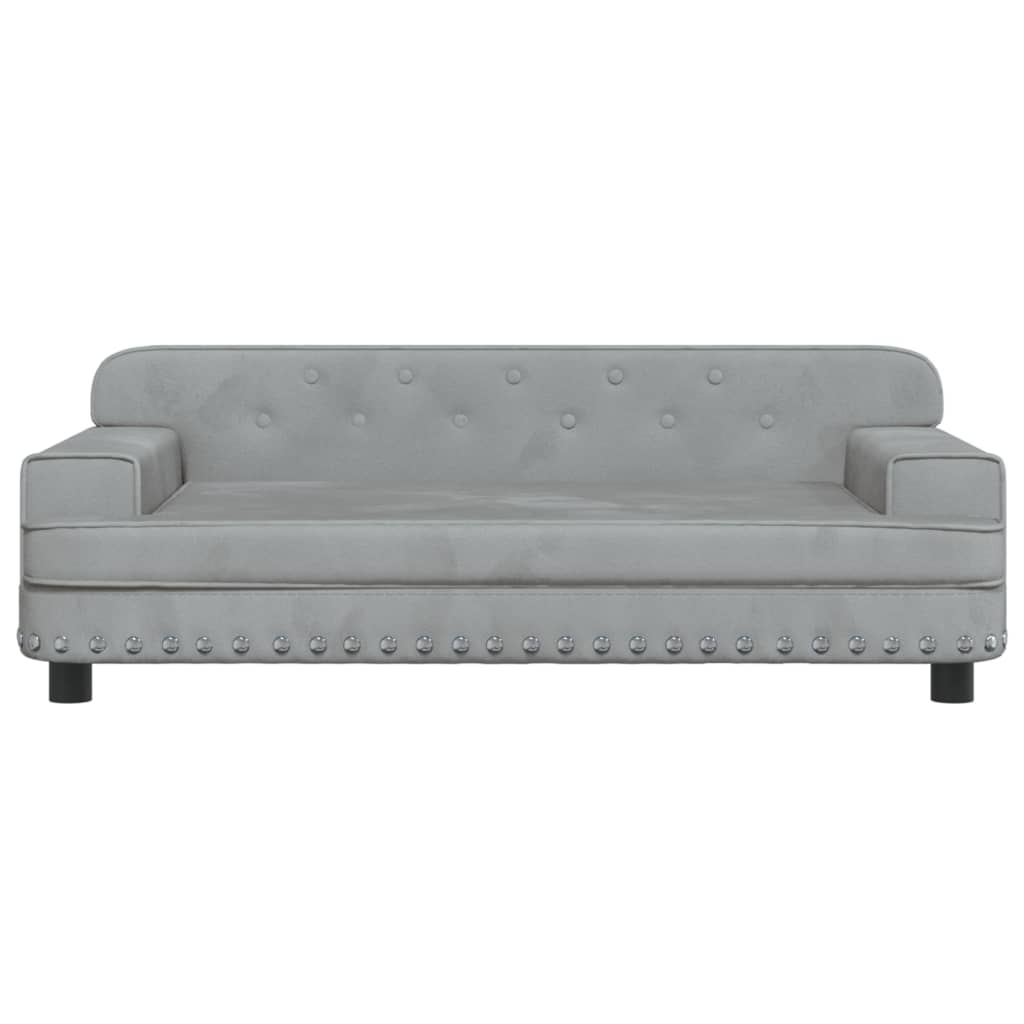 Kindersofa Hellgrau 90x53x30 cm Samt