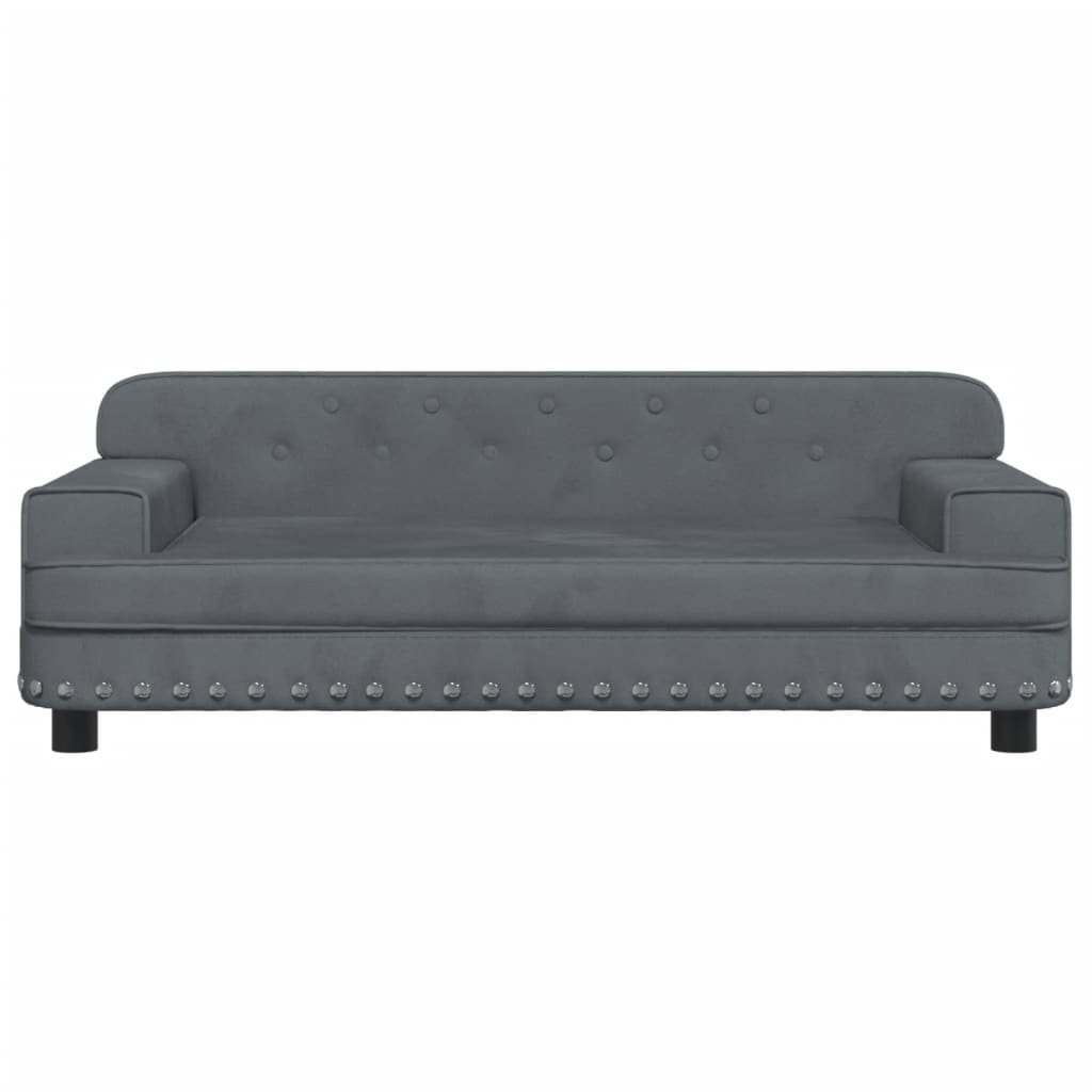 Kindersofa Dunkelgrau 90x53x30 cm Samt