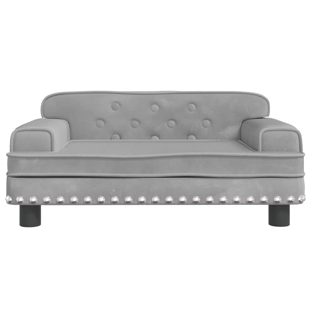 Kindersofa Hellgrau 70x45x30 cm Samt