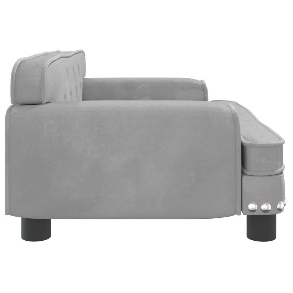 Kindersofa Hellgrau 70x45x30 cm Samt