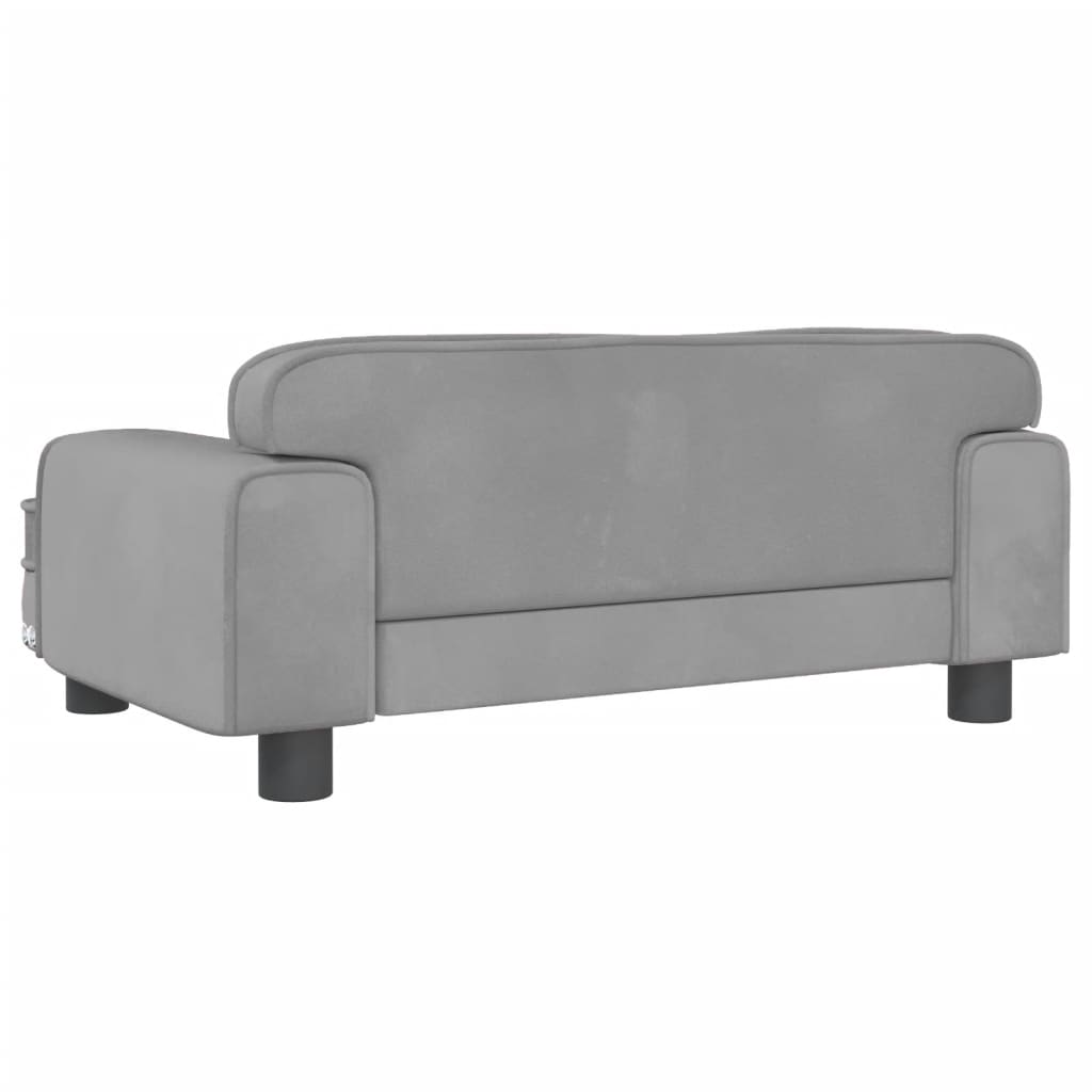 Kindersofa Hellgrau 70x45x30 cm Samt