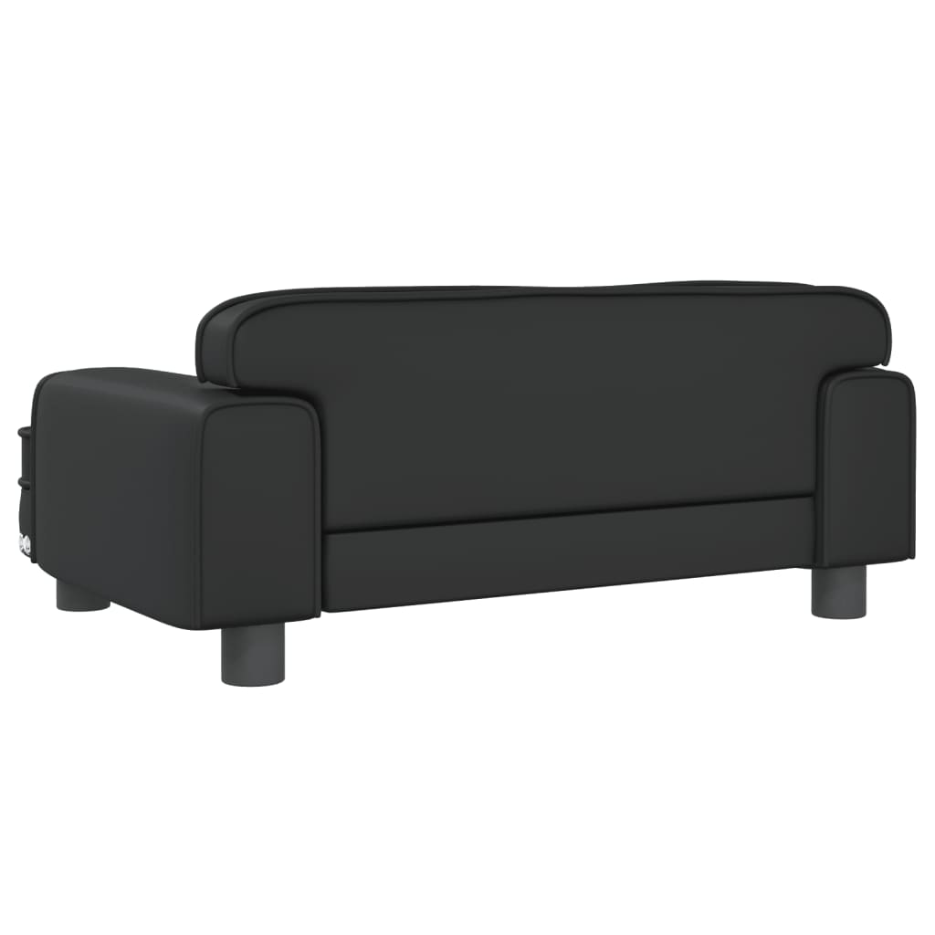 Kindersofa Schwarz 70x45x30 cm Kunstleder