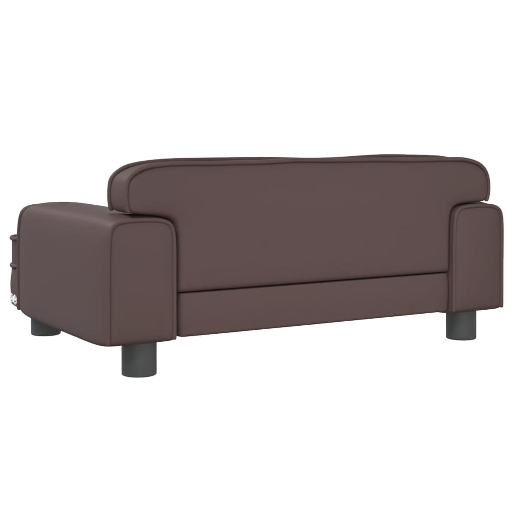 Kindersofa Braun 70x45x30 cm Kunstleder