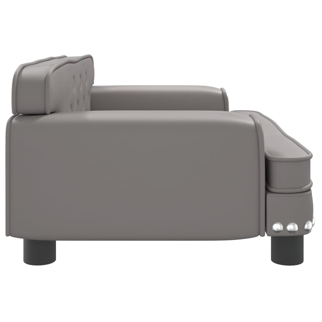 Kindersofa Grau 70x45x30 cm Kunstleder