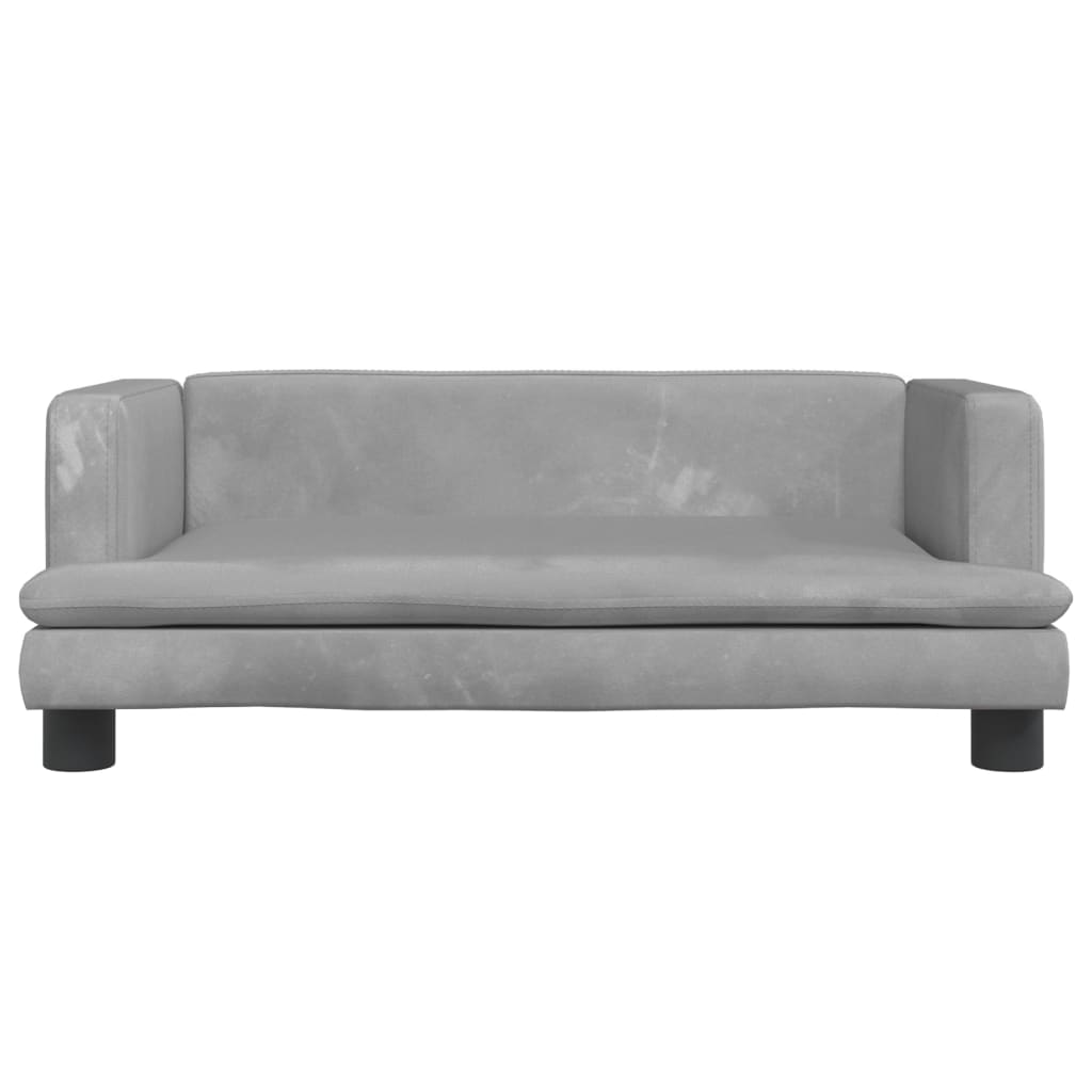 Kindersofa Hellgrau 80x45x30 cm Samt