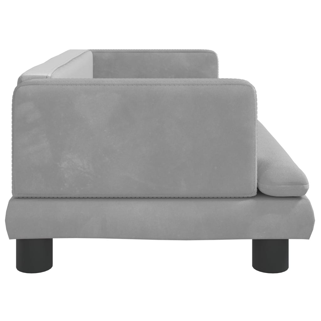 Kindersofa Hellgrau 80x45x30 cm Samt