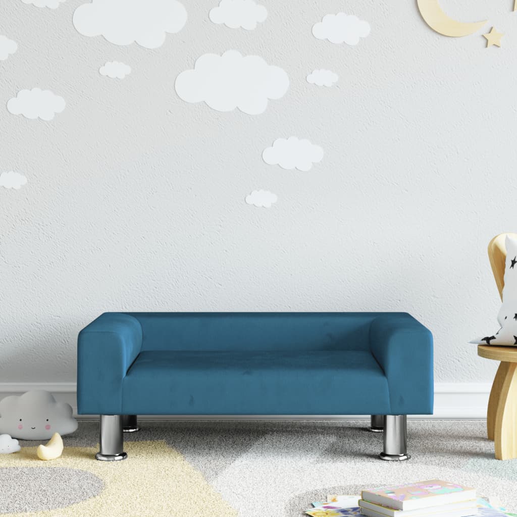 Kindersofa Blau 70x45x26,5 cm Samt