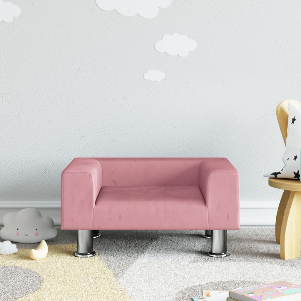 Kindersofa Rosa 50x40x26,5 cm Samt