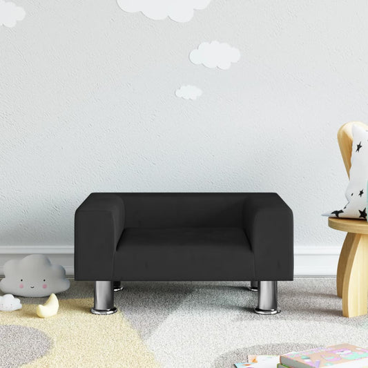 Kindersofa Schwarz 50x40x26,5 cm Samt