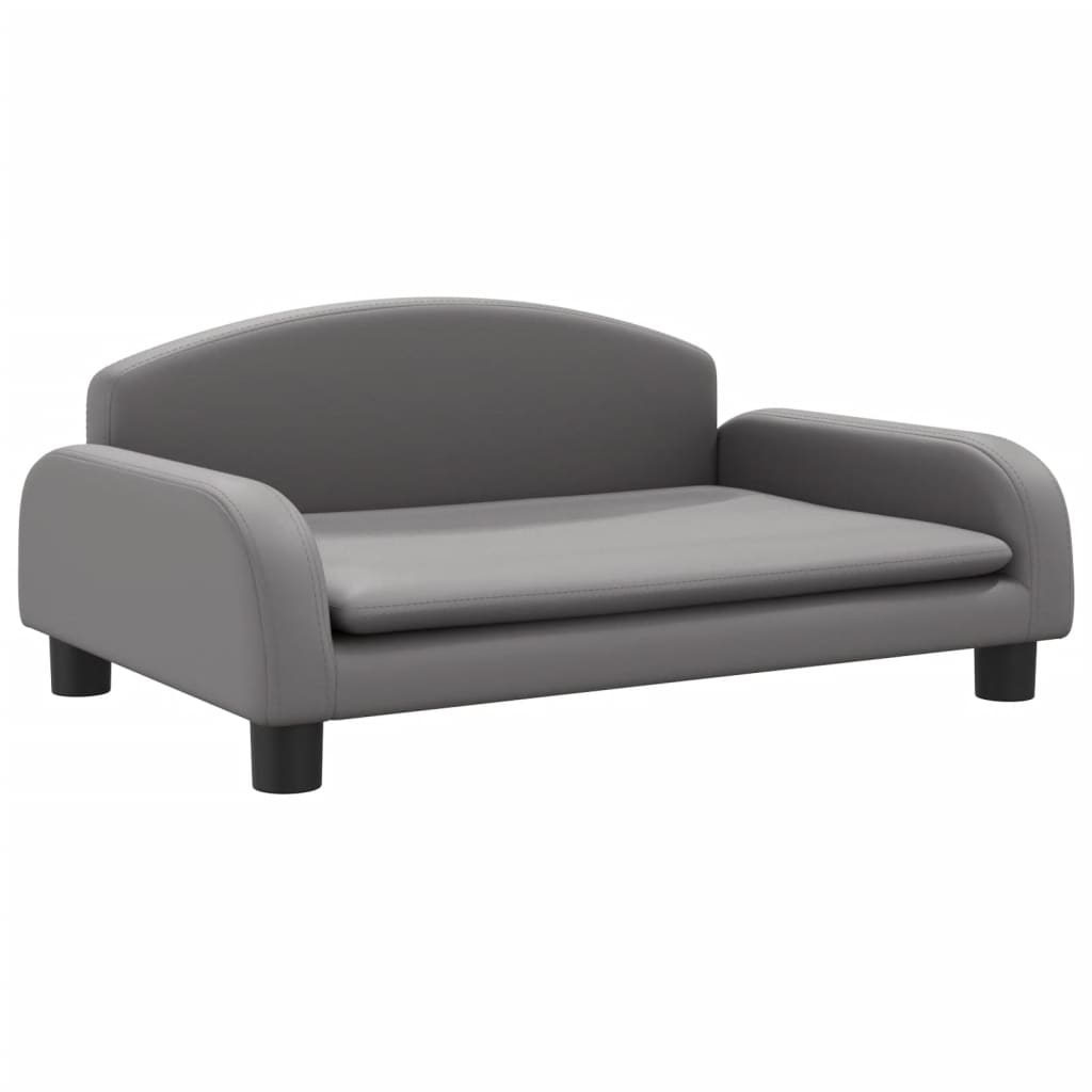 Kindersofa Grau 70x45x30 cm Kunstleder