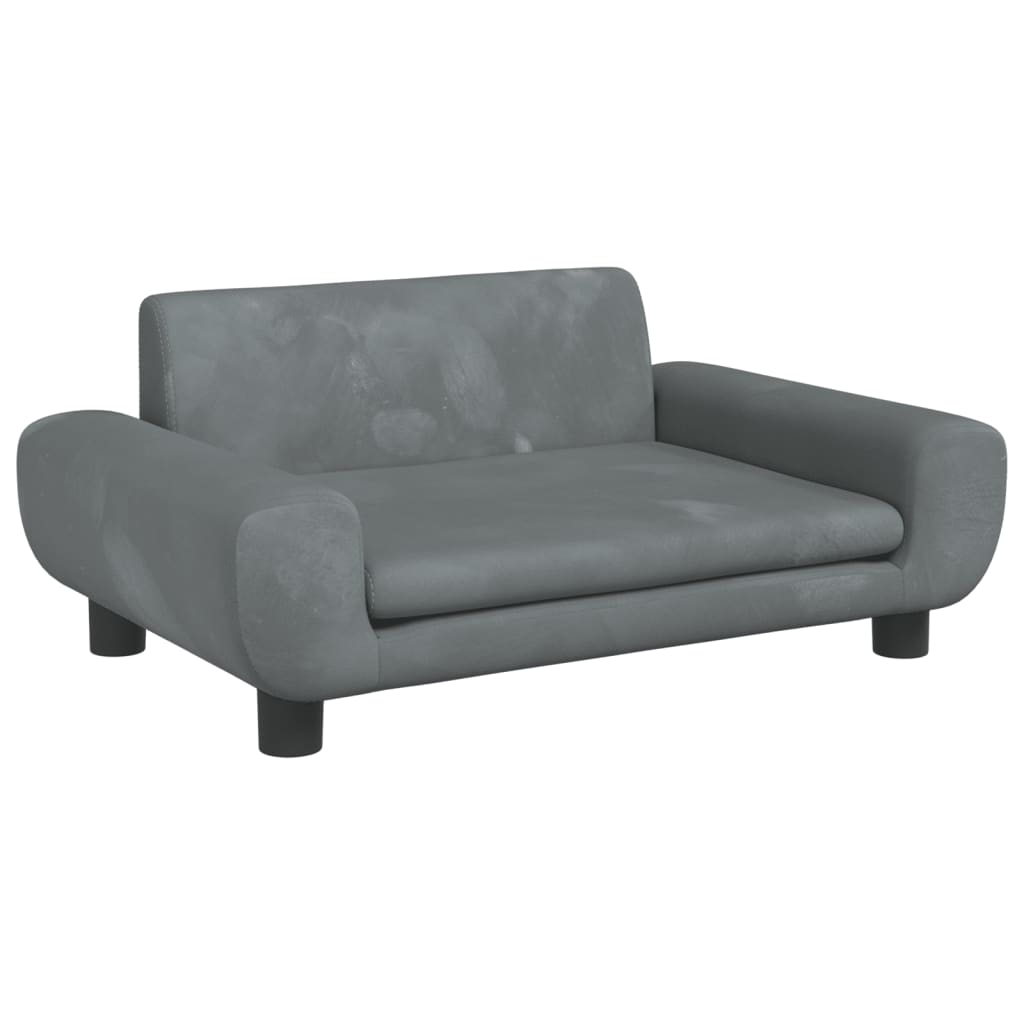 Kindersofa Dunkelgrau 70x45x33 cm Samt