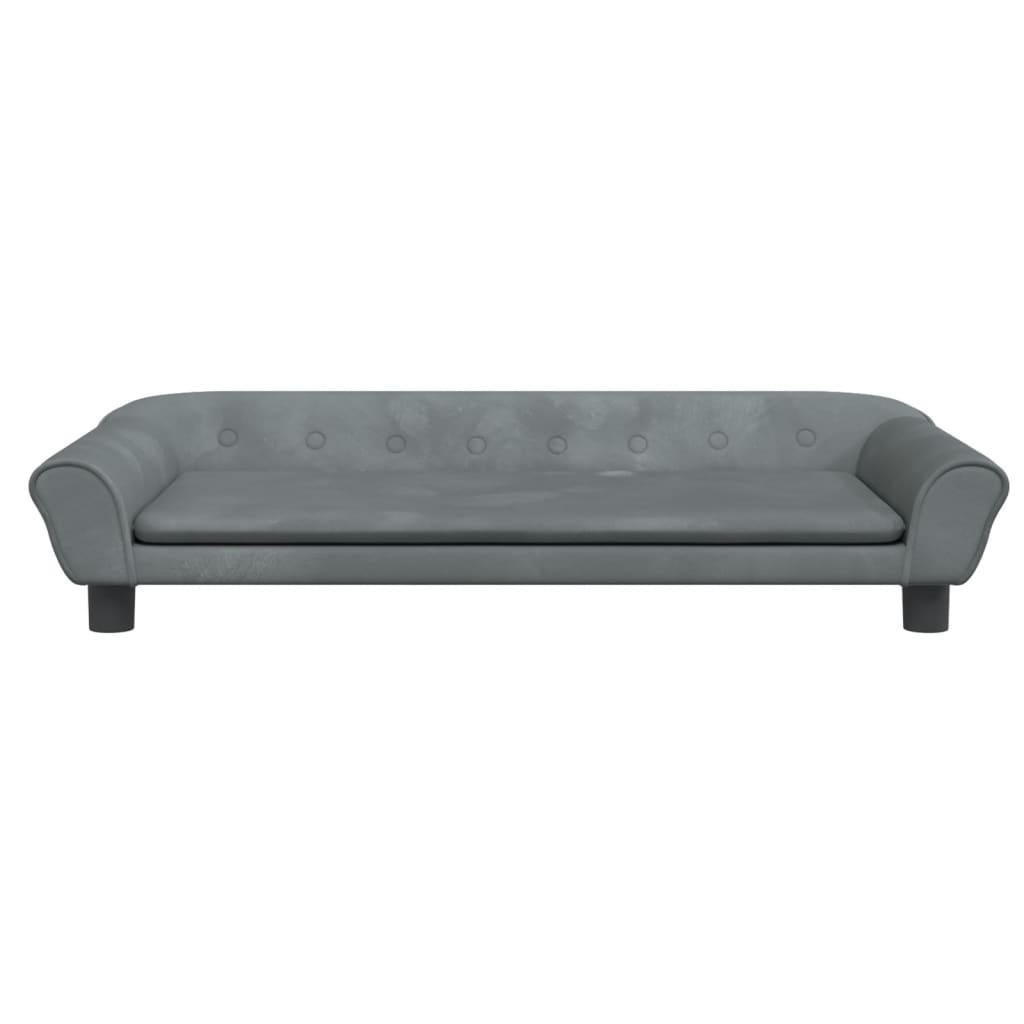 Kindersofa Dunkelgrau 100x50x26 cm Samt