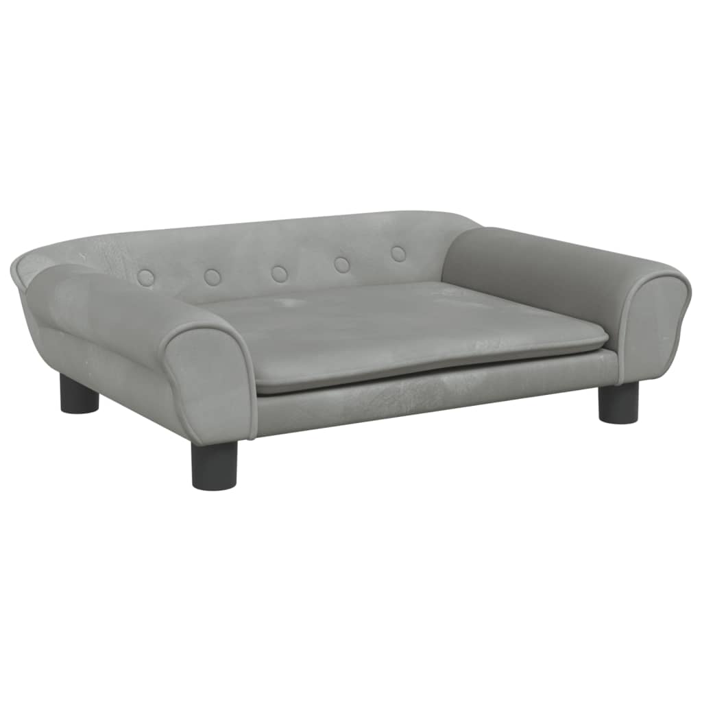 Kindersofa Hellgrau 70x45x26 cm Samt