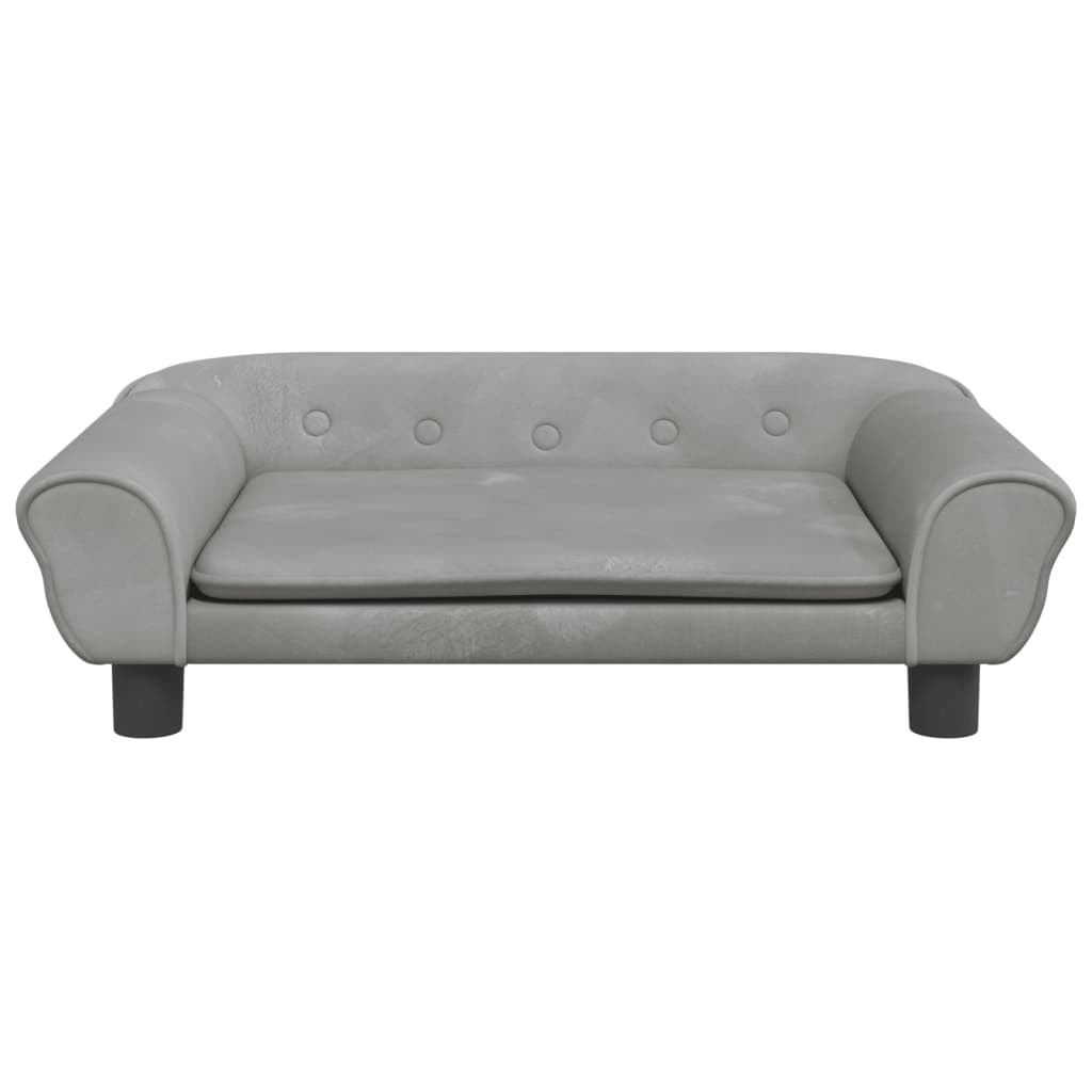 Kindersofa Hellgrau 70x45x26 cm Samt