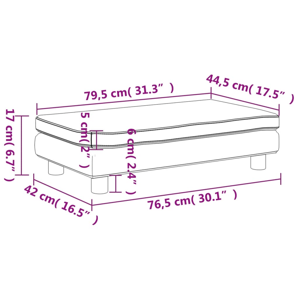 Kindersofa mit Hocker Schwarz 100x50x30 cm Samt