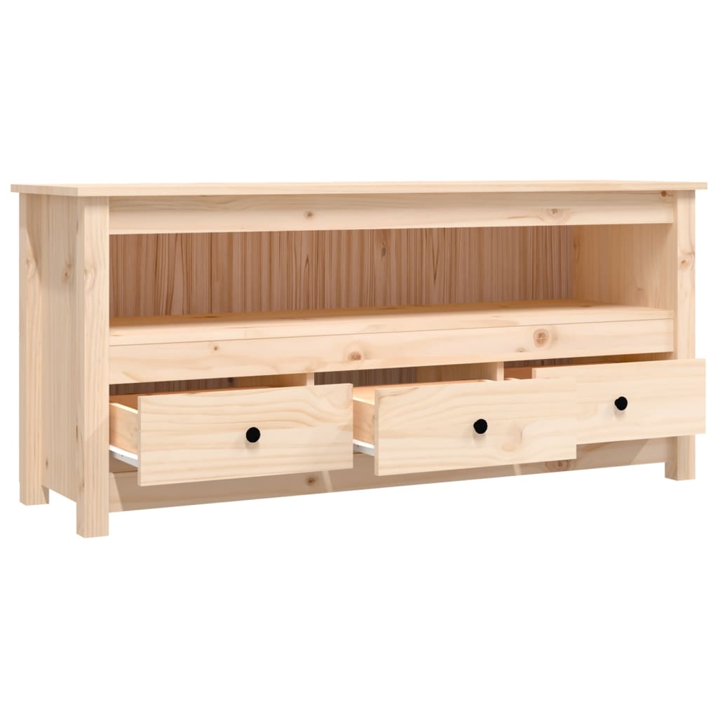 TV-Schrank 114x35x52 cm Massivholz Kiefer