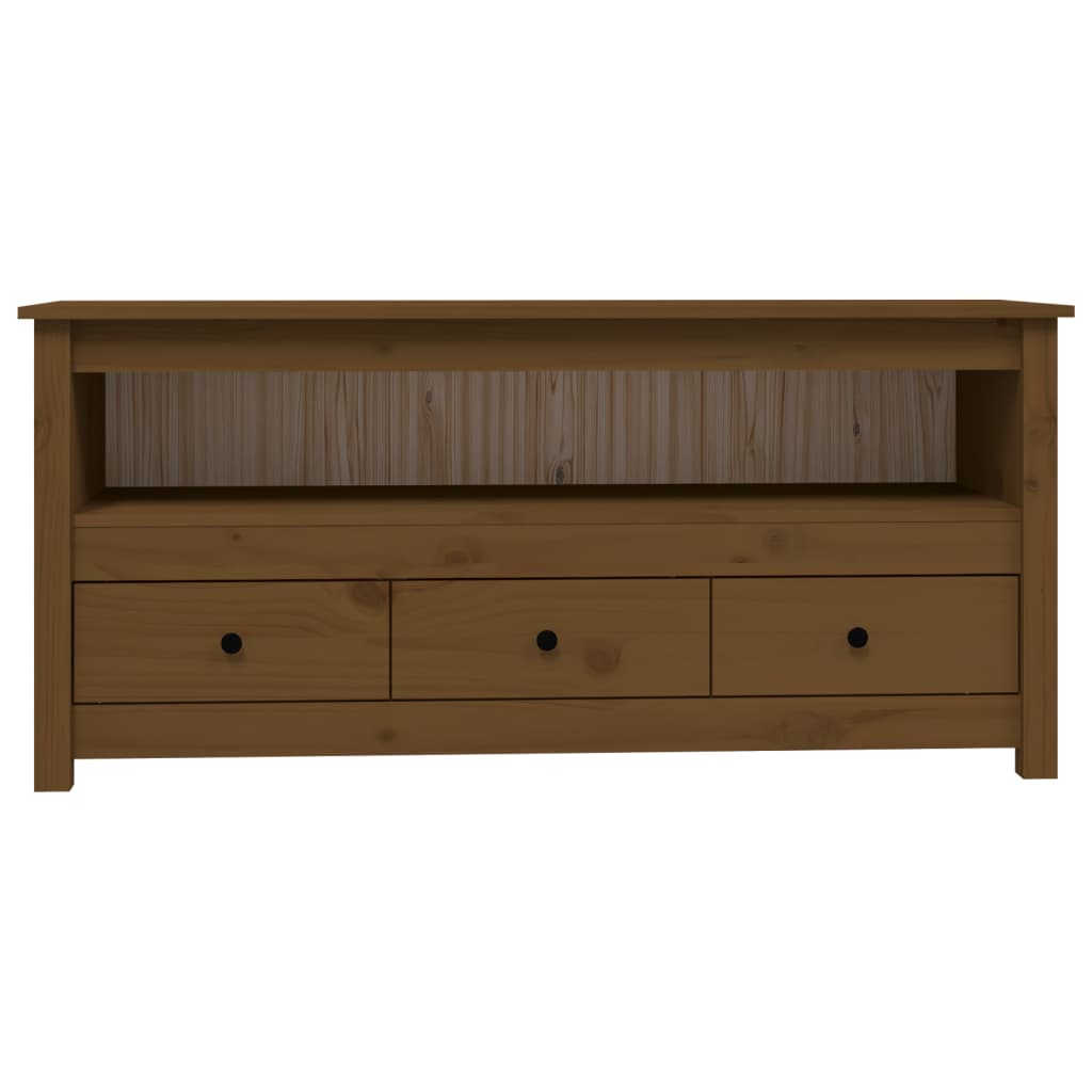 TV-Schrank Honigbraun 114x35x52 cm Massivholz Kiefer