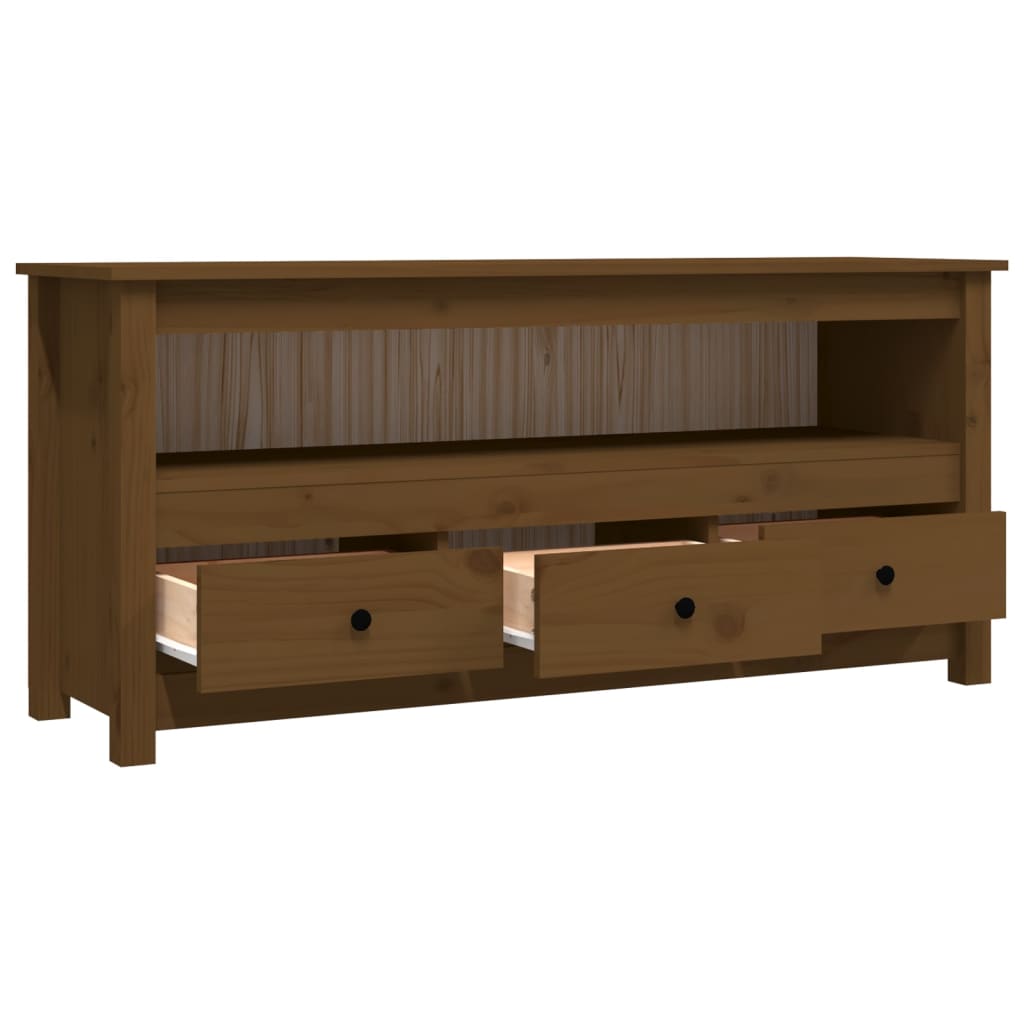 TV-Schrank Honigbraun 114x35x52 cm Massivholz Kiefer