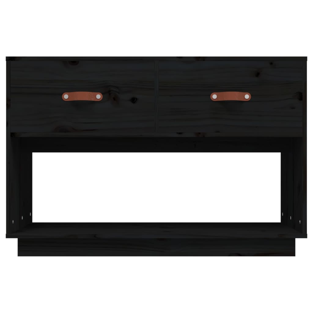 TV-Schrank Schwarz 90x40x60 cm Massivholz Kiefer