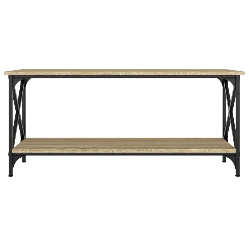 Couchtisch Sonoma Eiche 100x45x45 cm Holzwerkstoff und Eisen