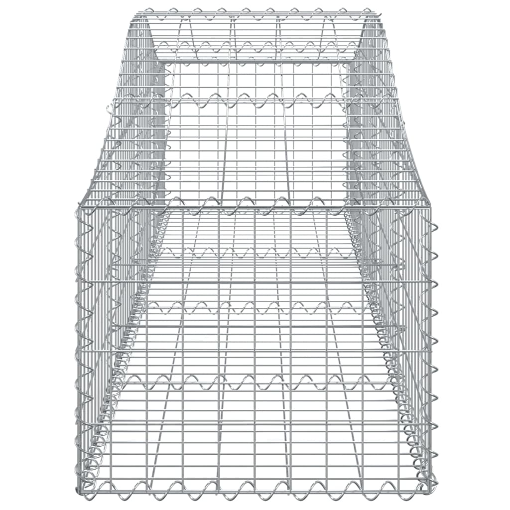 Gabionen mit Hochbogen 11 Stk. 200x50x40/60 cm Verzinktes Eisen