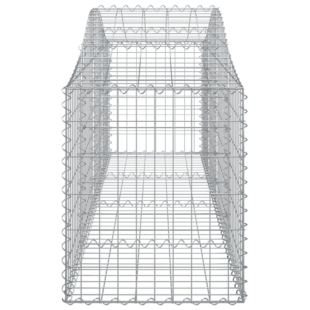 Gabionen mit Hochbogen 13 Stk. 200x50x60/80 cm Verzinktes Eisen