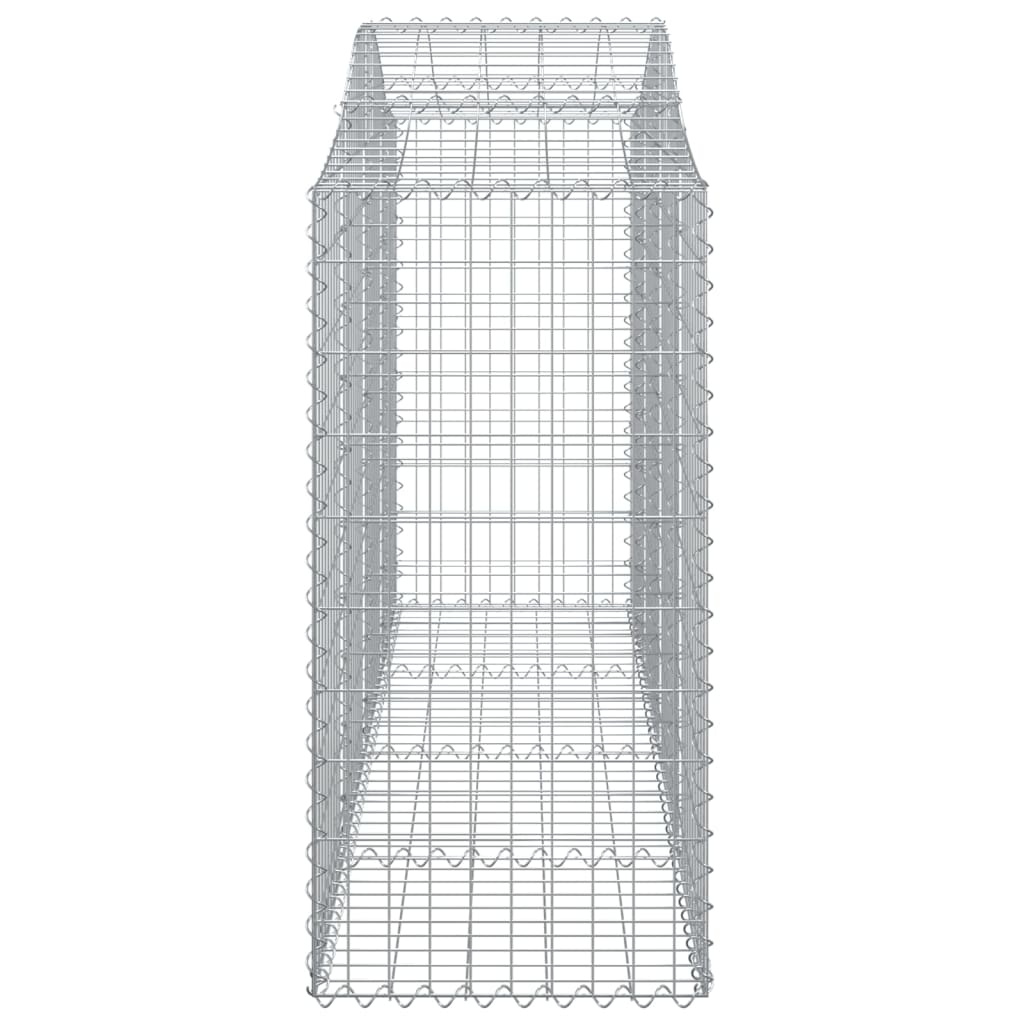 Gabionen mit Hochbogen 10Stk. 200x50x120/140cm Verzinktes Eisen