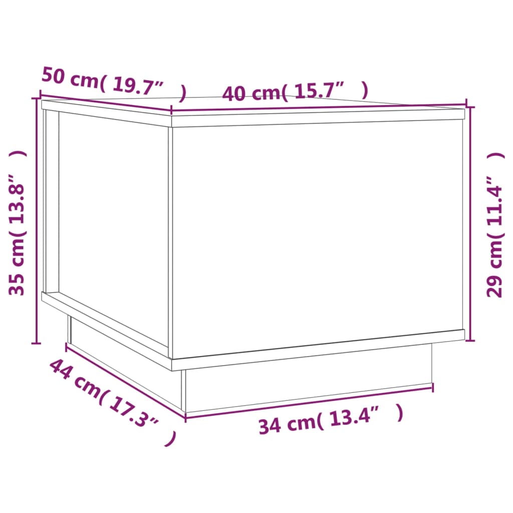 Couchtisch Honigbraun 40x50x35 cm Massivholz Kiefer