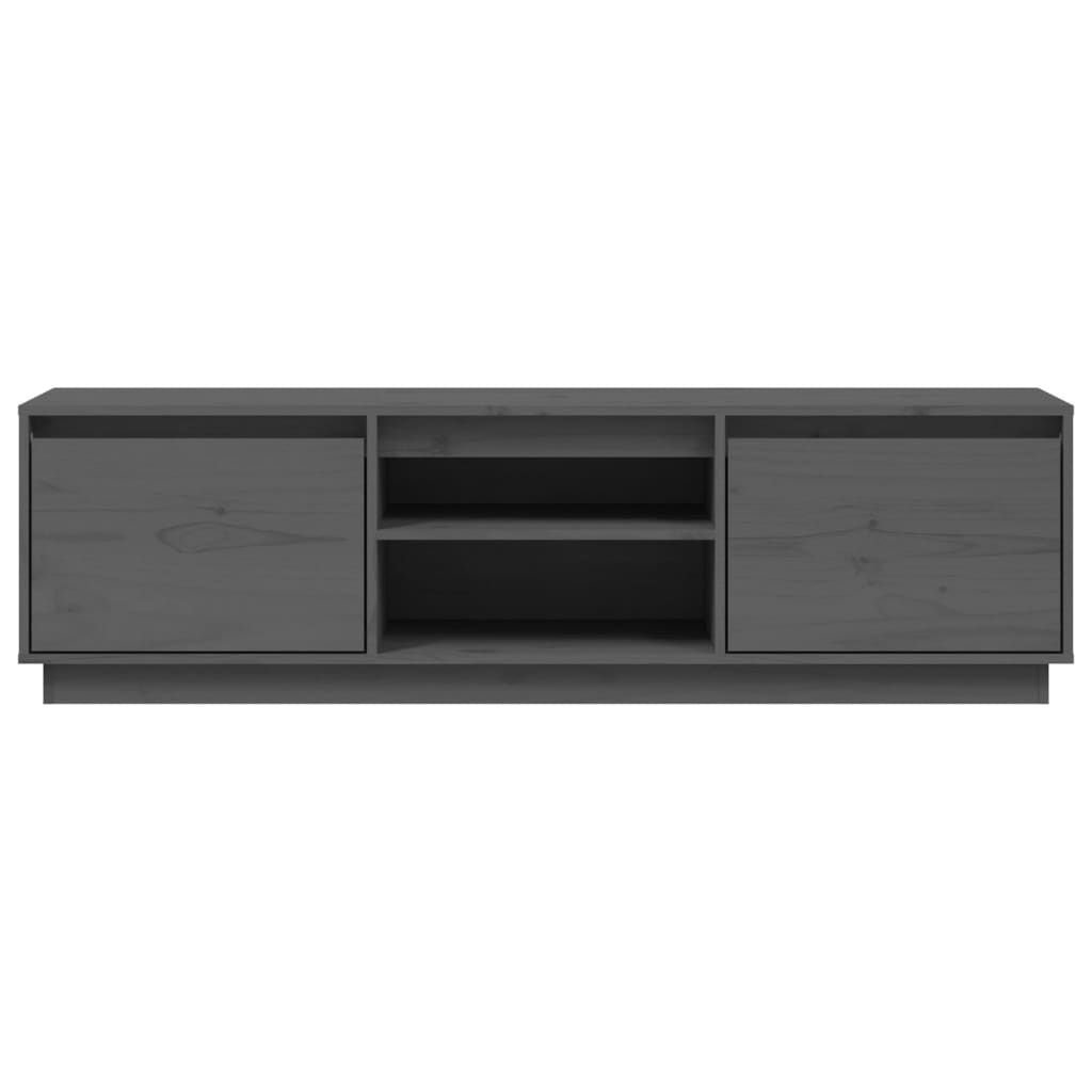 TV-Schrank Grau 140x35x40 cm Massivholz Kiefer