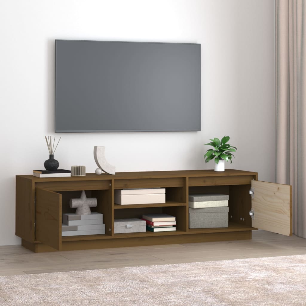 TV-Schrank Honigbraun 140x35x40 cm Massivholz Kiefer