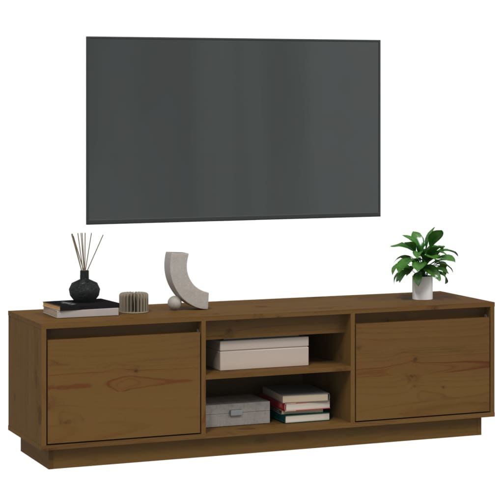 TV-Schrank Honigbraun 140x35x40 cm Massivholz Kiefer