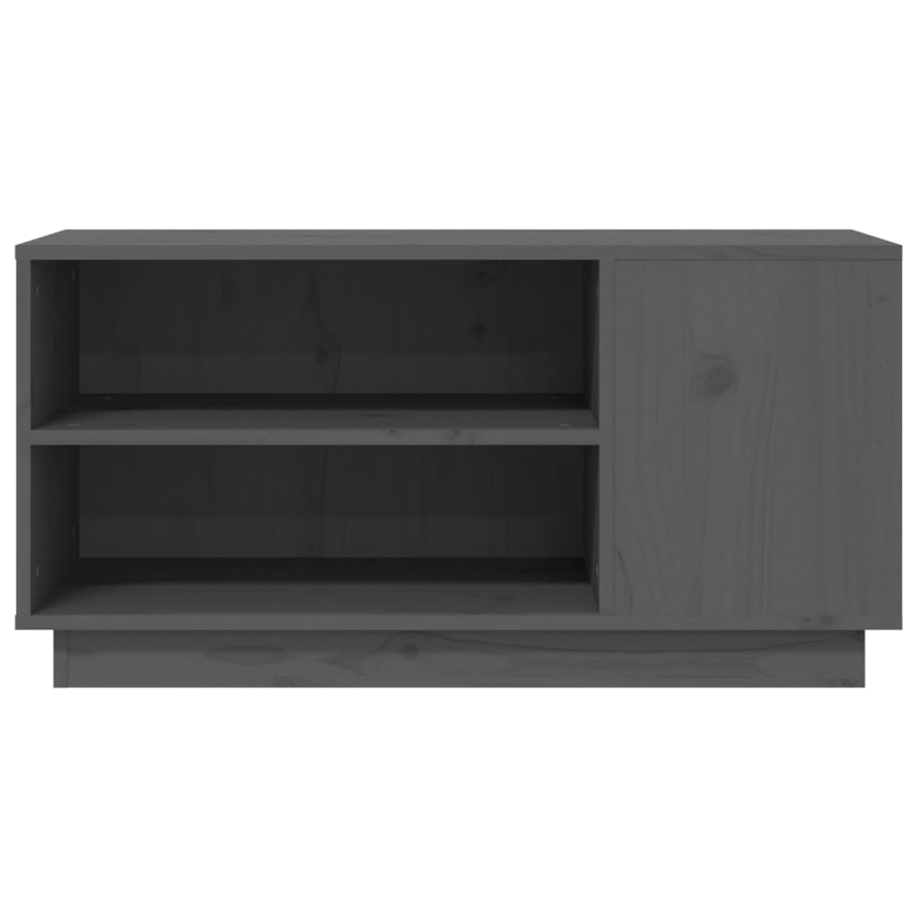 TV-Schrank Grau 80x35x40,5 cm Massivholz Kiefer