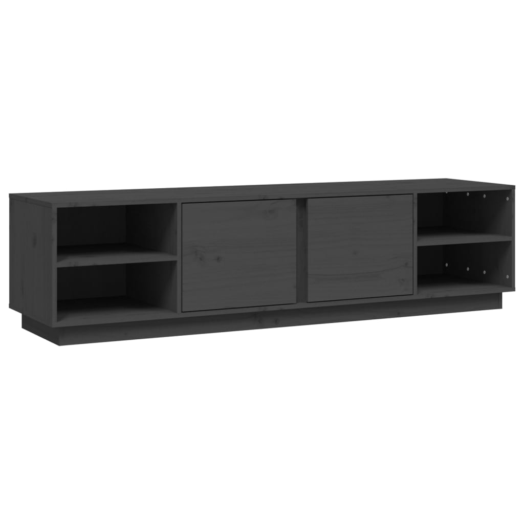 TV-Schrank Grau 156x40x40 cm Massivholz Kiefer