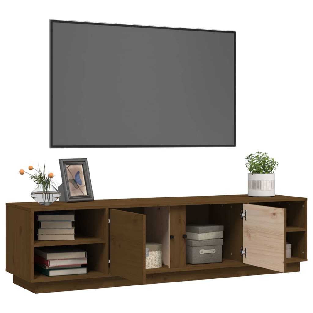 TV-Schrank Honigbraun 156x40x40 cm Massivholz Kiefer