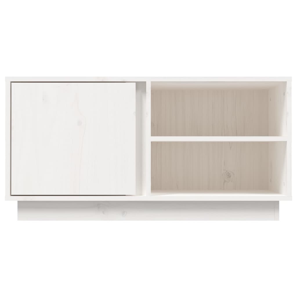 TV-Schrank Weiß 80x35x40,5 cm Massivholz Kiefer