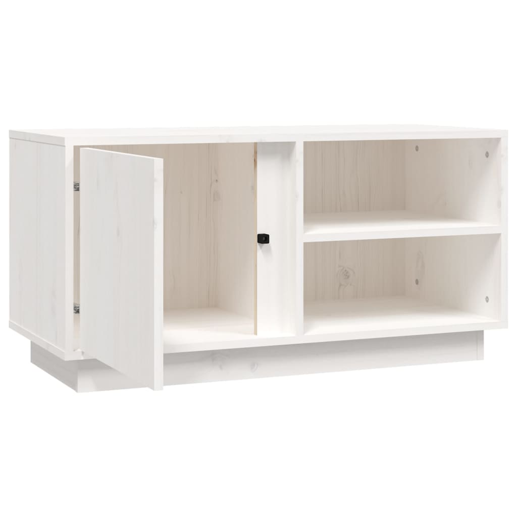 TV-Schrank Weiß 80x35x40,5 cm Massivholz Kiefer