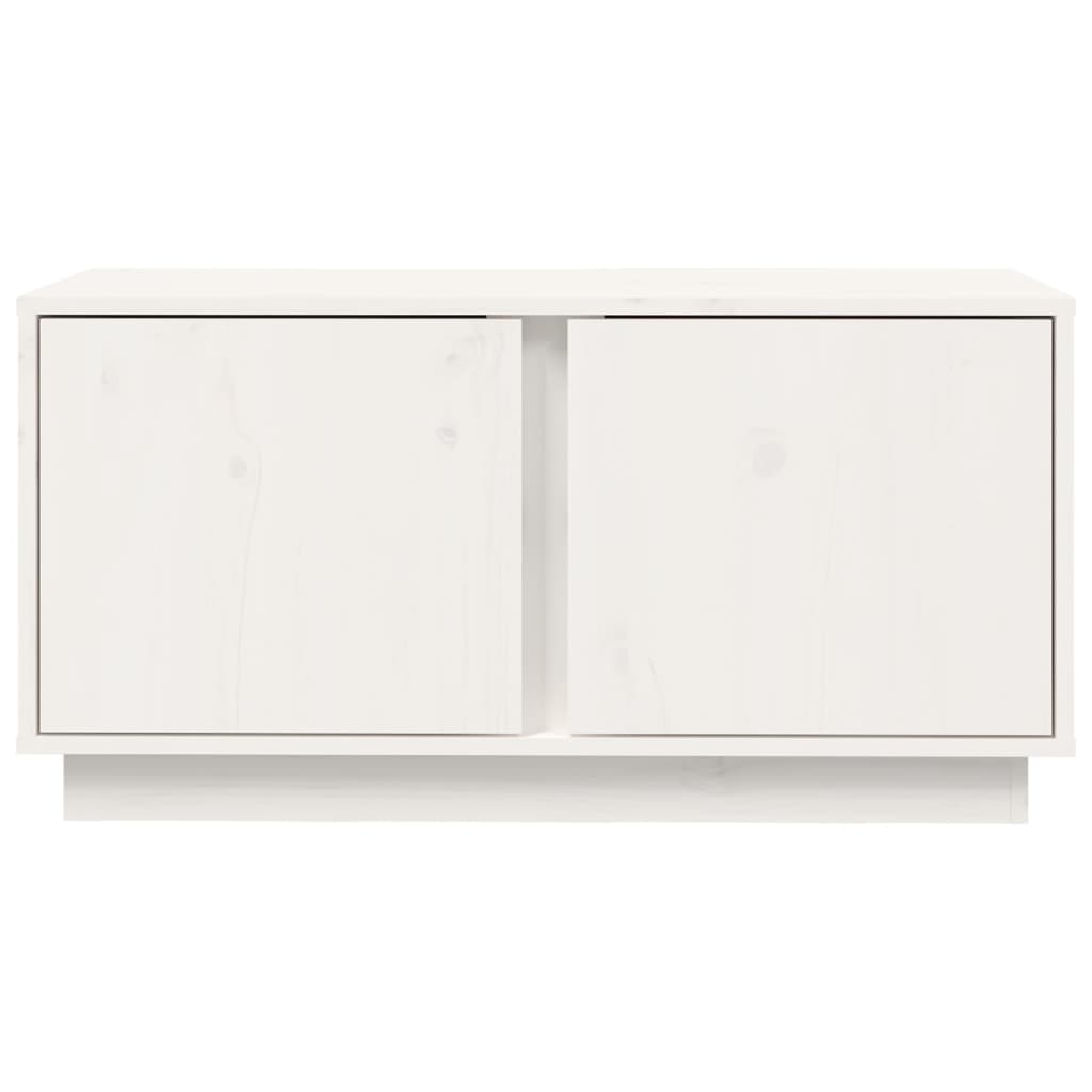 TV-Schrank Weiß 80x35x40,5 cm Massivholz Kiefer